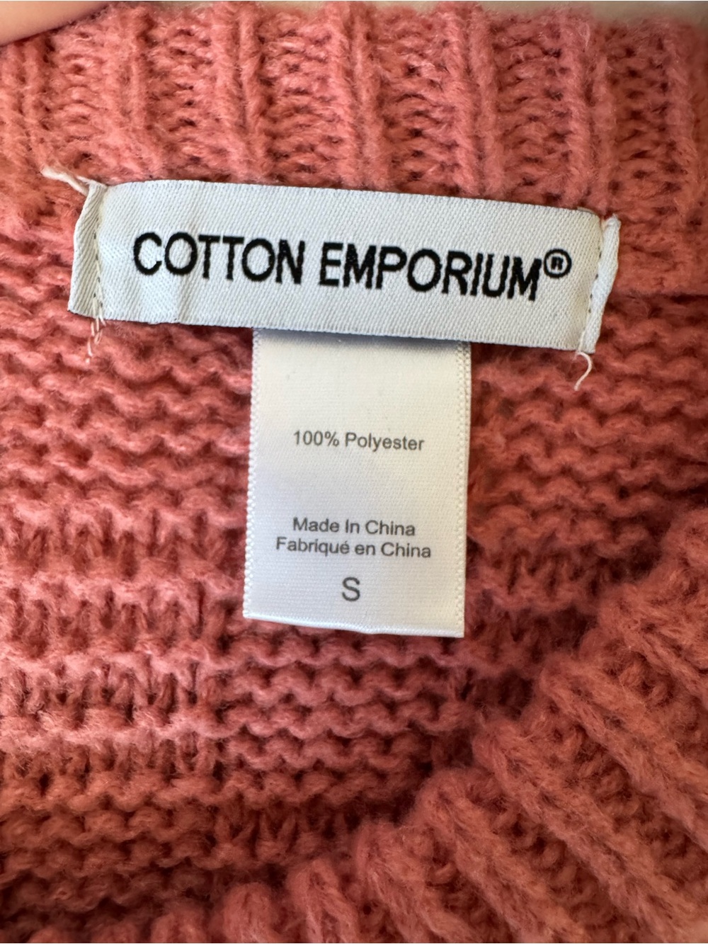 Cotton Emporium Textured Knit Cropped Sweater Vest | Rose Pink | Size Small - Picture 5 of 5